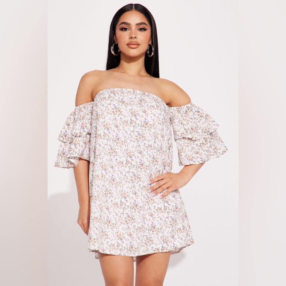 Fashion Nova Pink Ruffled Smocked Sundress